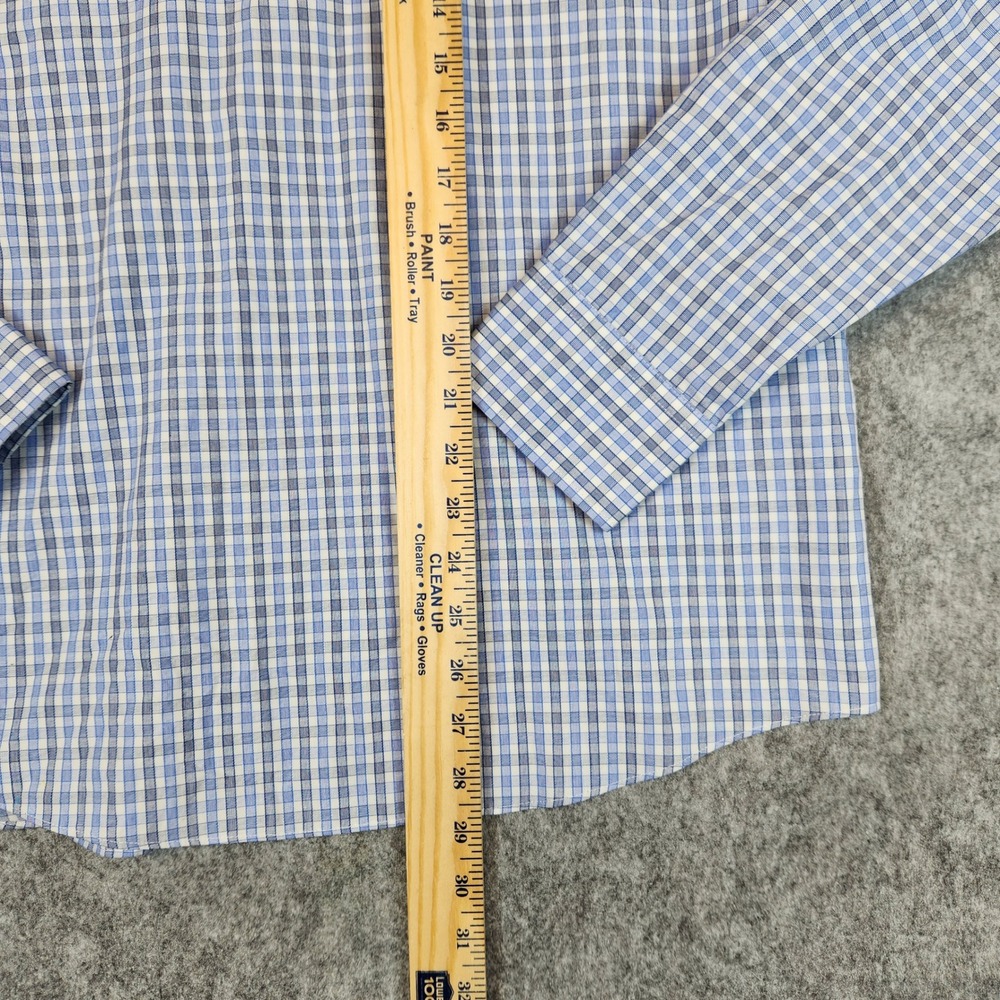 UNTUCKit Durif WF Button Down‎ Shirt Men L Blue Gingham Wrinkle Free Casual - Picture 10 of 11